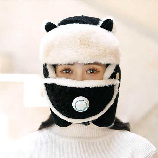 Simple Anti-fog Girl Bomber Hats Caps Women Russian Trapper Hat Trooper Earflap - Mubimart