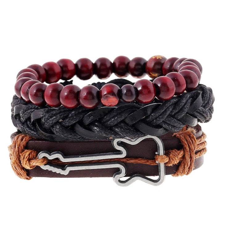 Fashion Beaded Leather Bracelets And Bracelets - Mubimart