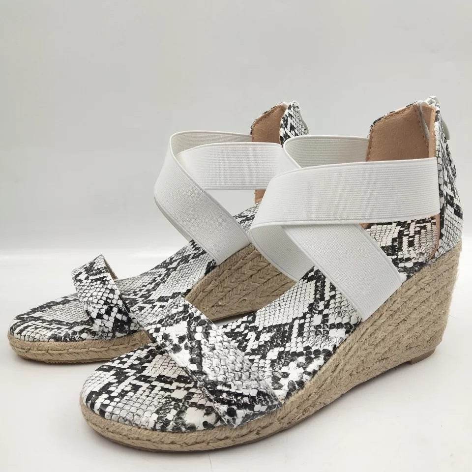 Wedge leopard sandals - Mubimart