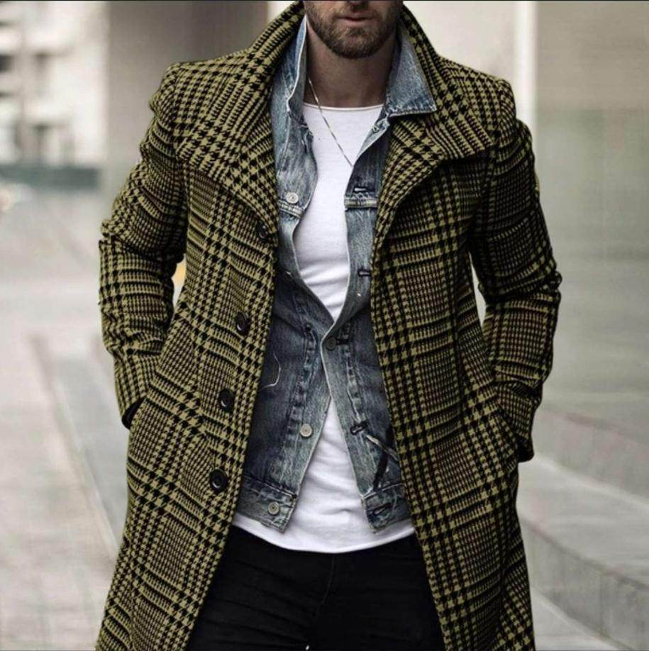Woolen coat men's jacket - Mubimart