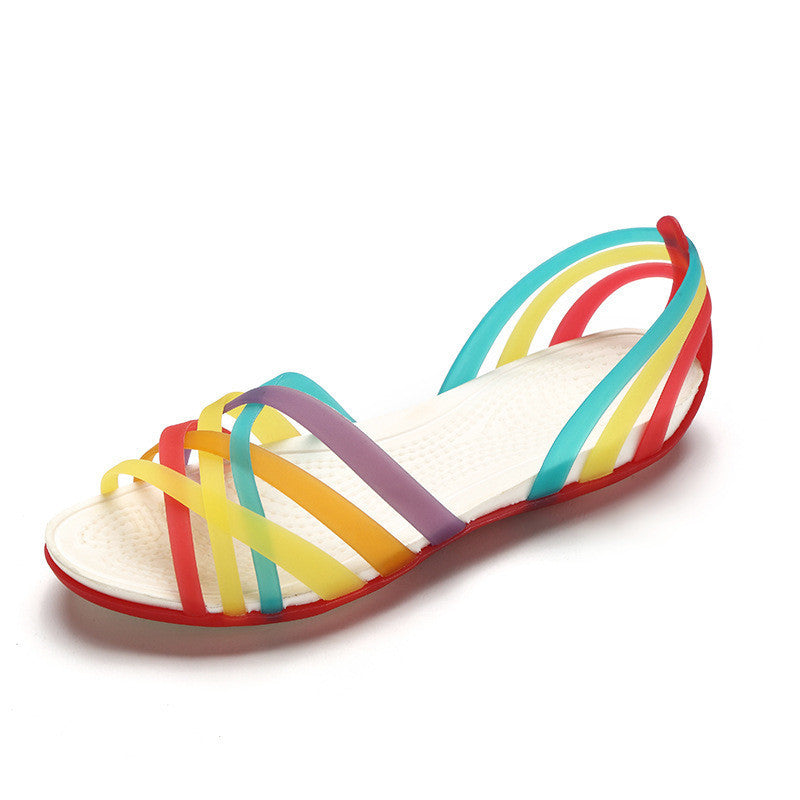 Flat jelly sandals