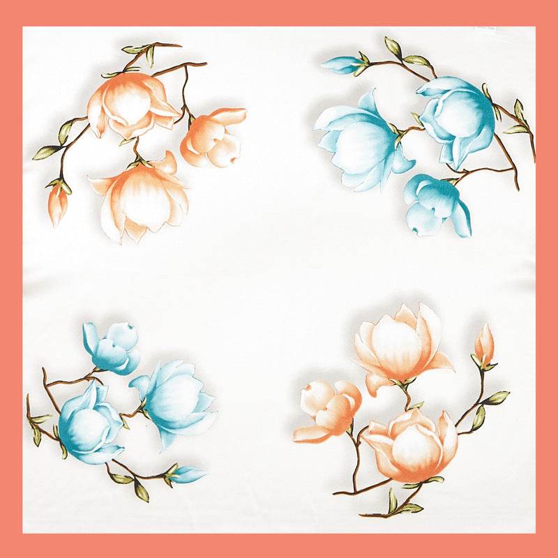 New Simulated Silk Satin Printed Scarves - Mubimart