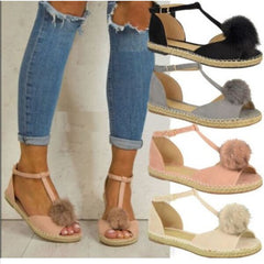 Haarbal espadrilles platte sandalen