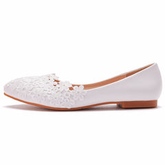 White Pointed Toe Casual Flat Shoes