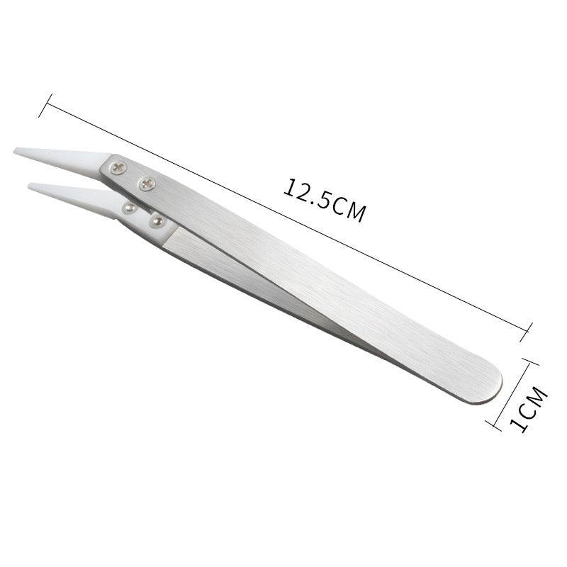 Anti-Static Ceramic Tweezers Black Handle Clamping Tweezers - Mubimart