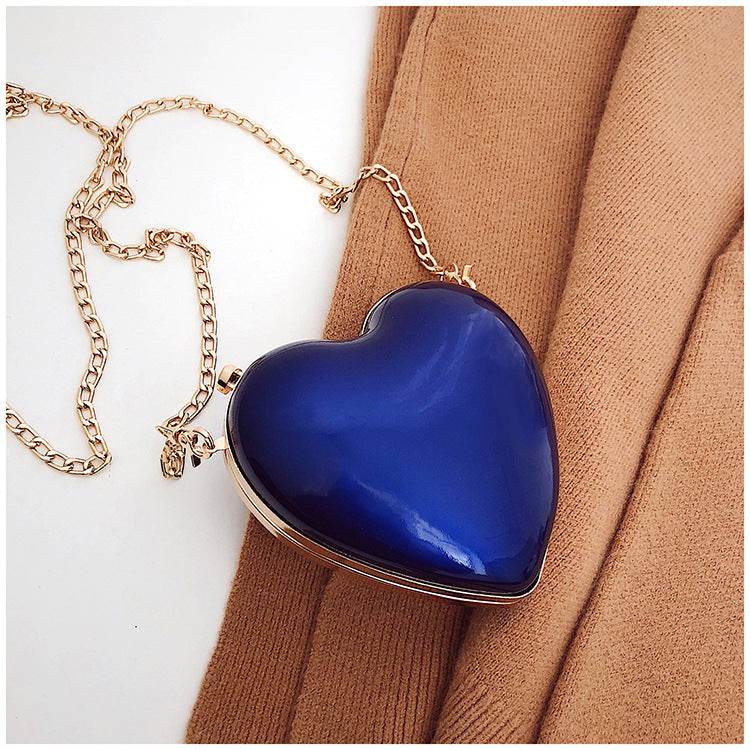 Mini Cross Body Chain Shoulder Heart Satchel - Mubimart