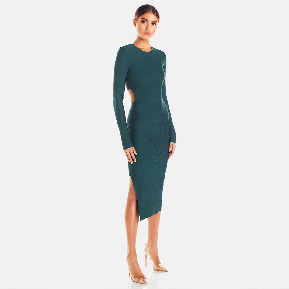 Sexy hollow long cocktail evening dress - Mubimart