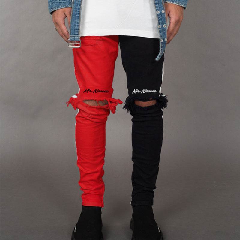 Ripped Jeans Men's Trendy Brand Slim Fit - Mubimart