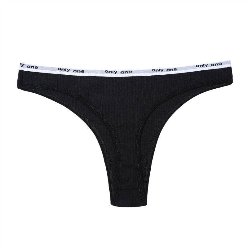 Threaded cotton thong - Mubimart