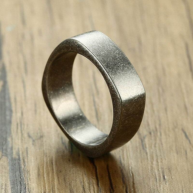 Square Stainless Steel Titanium Steel Ring For Men - Mubimart