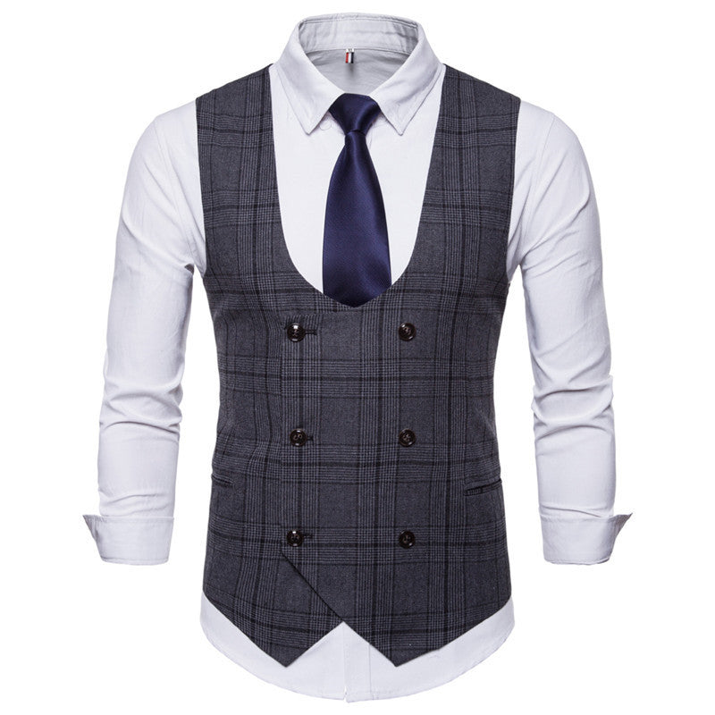 Houndstooth Men's Fashion Casual Vest Slim Suit Vest Hot Sale