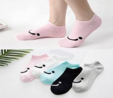 Cute cotton socks low-cut non-slip ladies boat socks - Mubimart