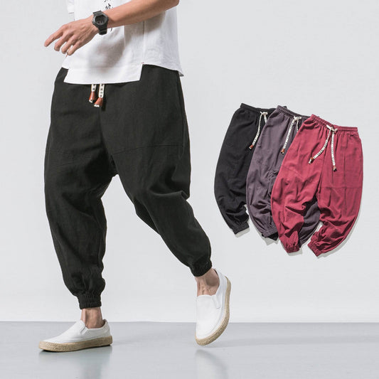 Mens Hip Hop Streetwear Gym Joggers Pants Drawstring Elastic Pockets Tapered Sweatpants - Mubimart