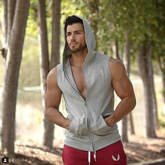 Sleeveless Men's Hoodies - Mubimart