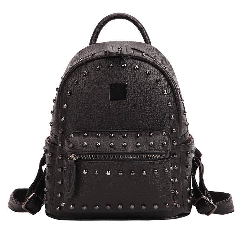Rivet Small Backpack Women All-Match Backpack School Bag Female Backpack - Mubimart