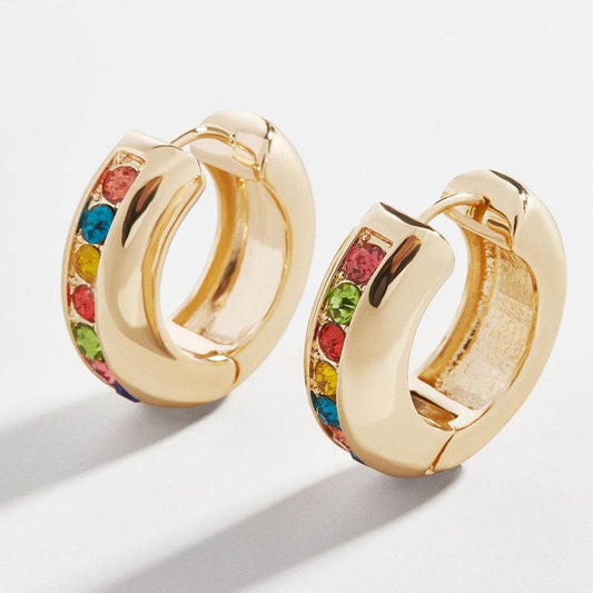 Diamond single hoop earrings - Mubimart