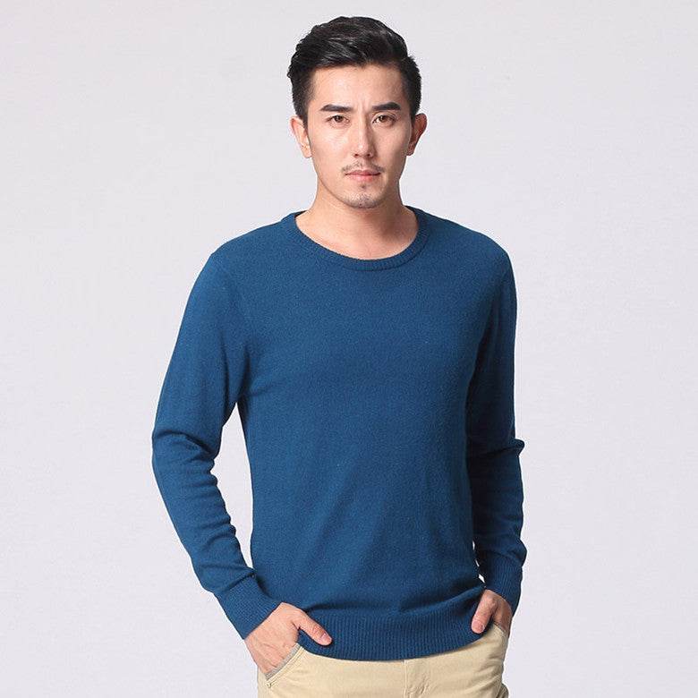 Round neck sweater sweater loose cashmere sweater - Mubimart
