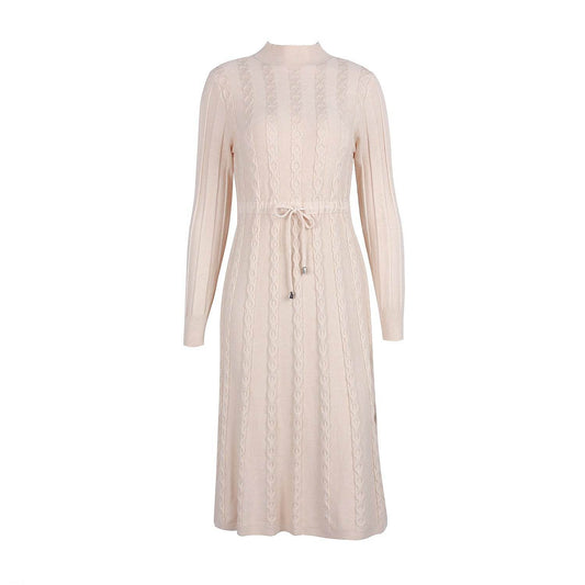 Twisted lace midi sweater dress - Mubimart