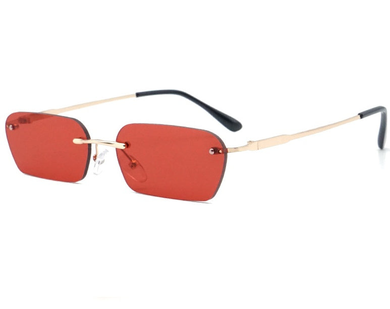 Rechteckige randlose Sonnenbrille