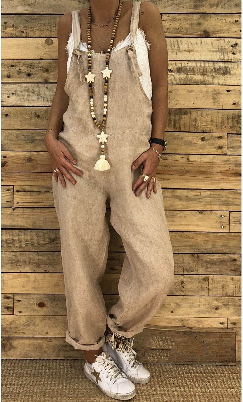 Loose casual plus size fall / winter jumpsuit - Mubimart