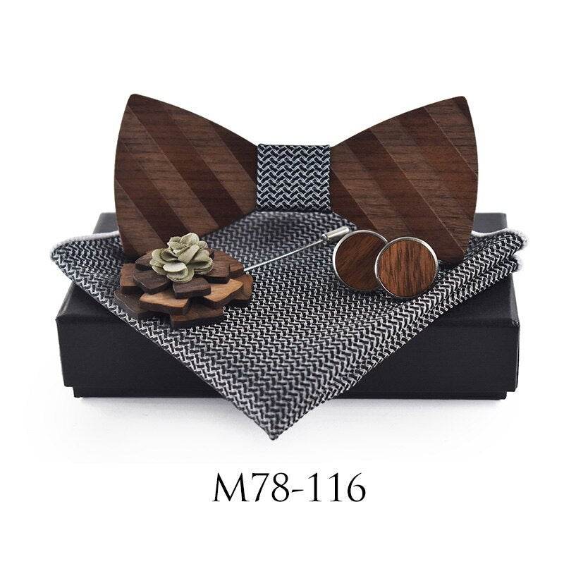 Wooden bow tie bow - Mubimart