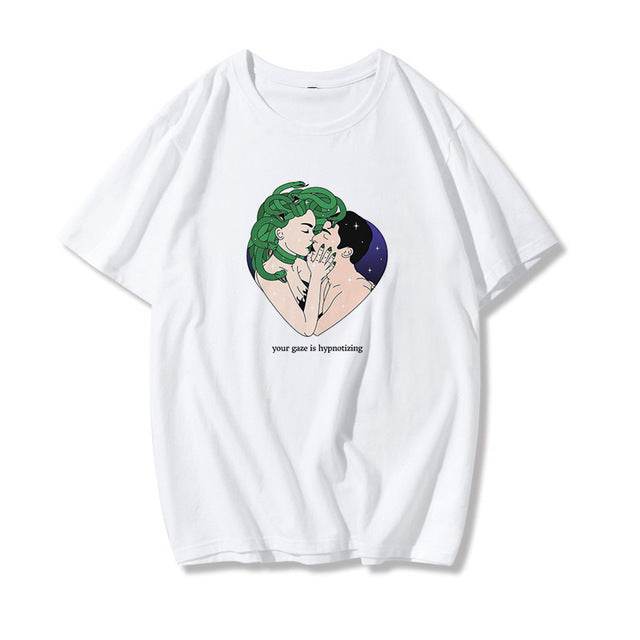 Retro BF Plus Size Loose Top Women's Fashion T-shirt - Mubimart