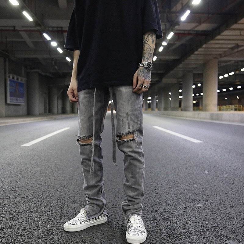 Zippered Jeans - Mubimart