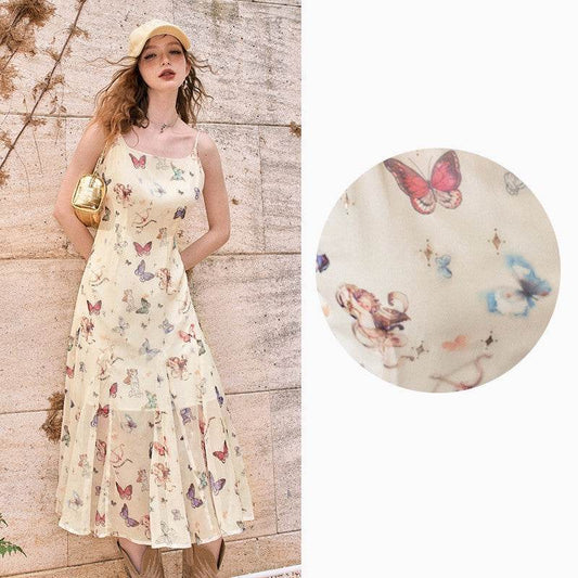Women's Fashion Printing Slip Dress - Mubimart