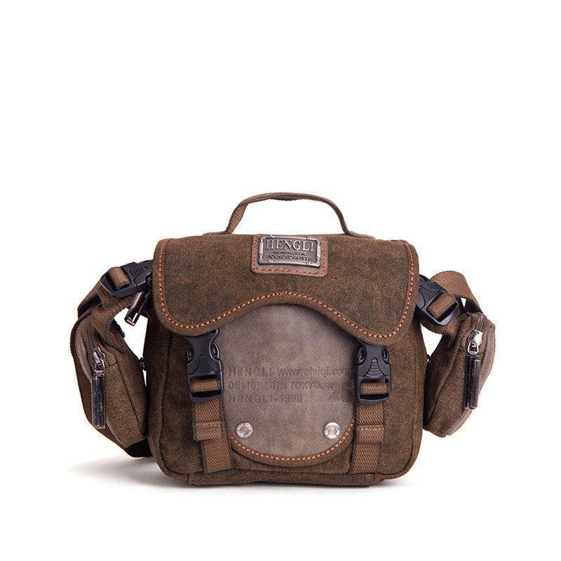 Canvas Shoulder Bag Commuter Cross-body Bag Mens Casual Handbag Retro Canvas Satchel - Mubimart