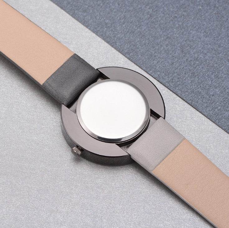 Women Watch Gray Contrast Leather Quartz Watch Women Watches Lovers Unisex Casual Ladies Wrist Watch Clock Relogio Feminino - Mubimart