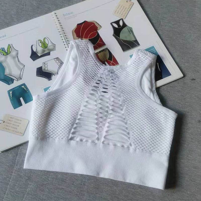 Breathable mesh sports bra - Mubimart