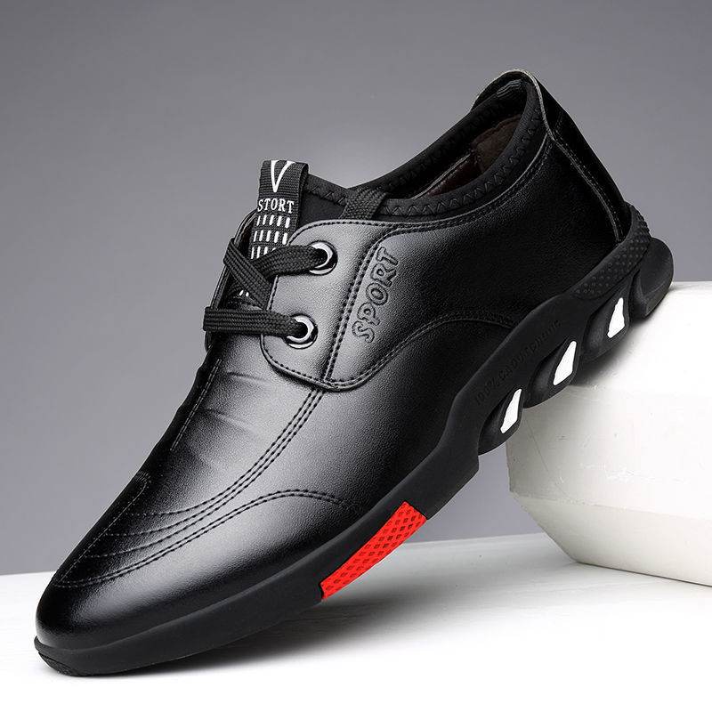 Leather Shoes Mens Leather Spring New Mens Business - Mubimart