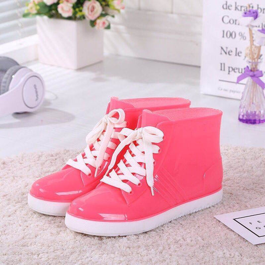 Women Fashion Style Outer Shoes Non-slip Rain Boots - Mubimart