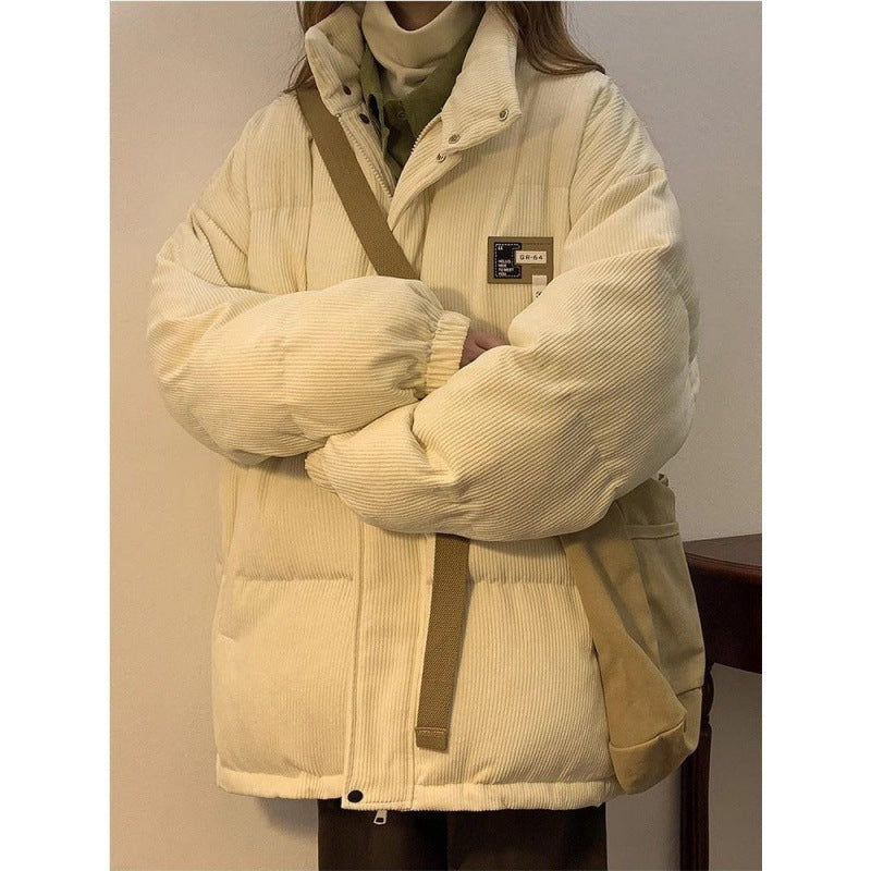 Corduroy Cotton-padded Coat For Men And Women Winter Thickened French Coat