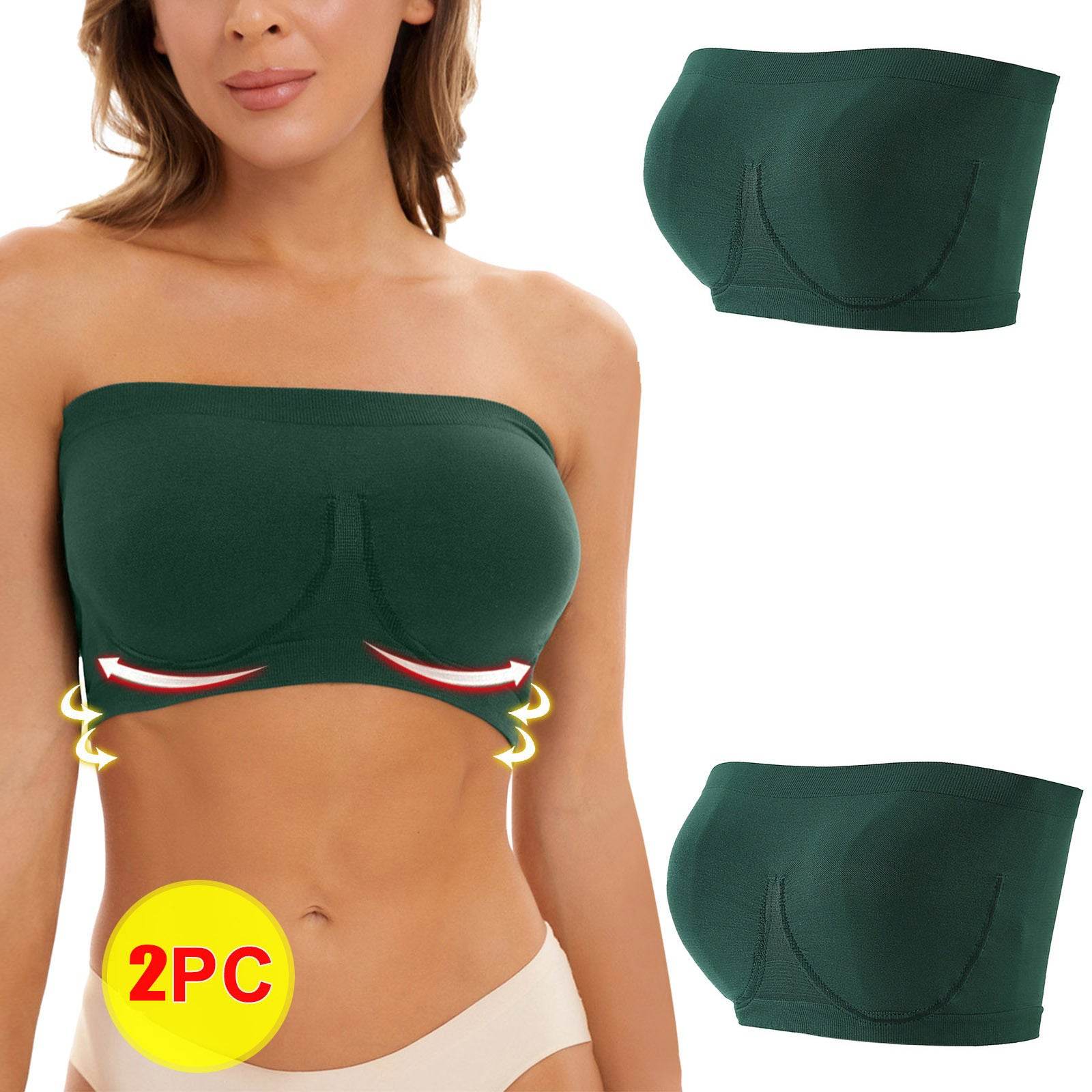 Plus Size Women's Seamless Bandeau Bra - Mubimart