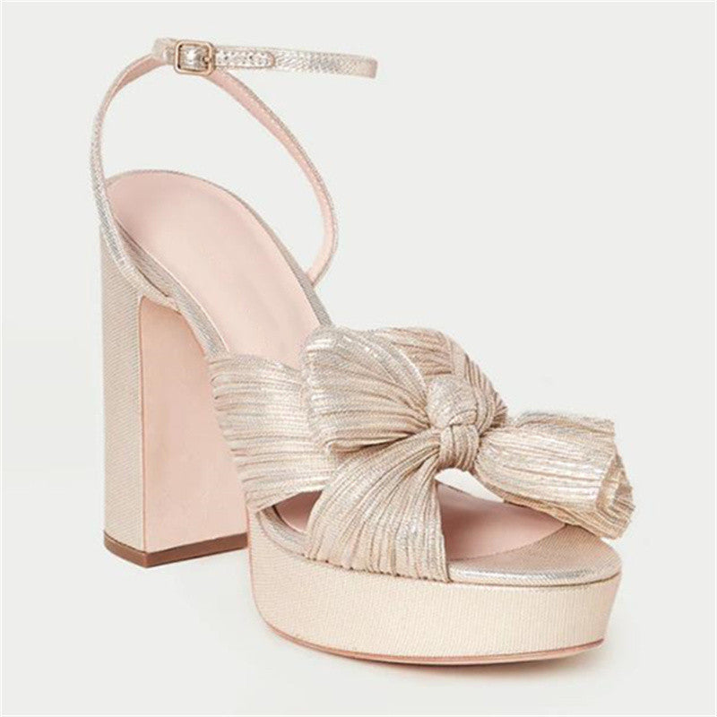 Women's Platform High Heels Fashion Bowknot Sandals