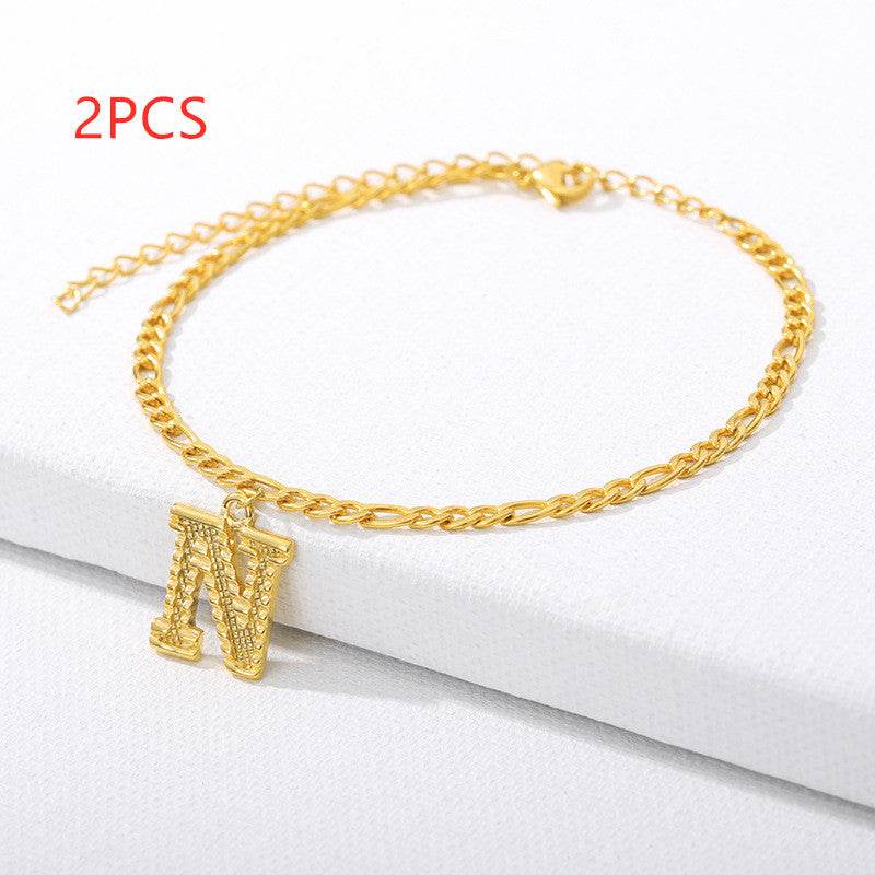 26 English alphabet anklets - Mubimart