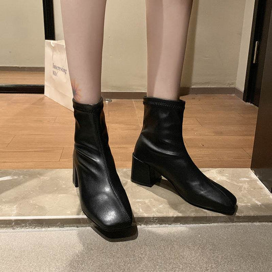 Square head booties - Mubimart