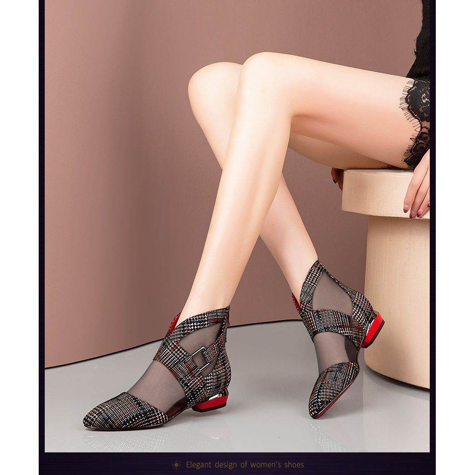 Baotou sandals flat shoes - Mubimart