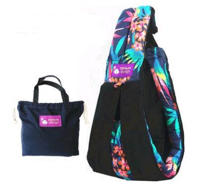 Cotton breathable sling baby carrier baby bag back pocket - Mubimart