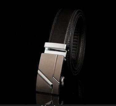 Men's leather factory direct belt buckle leather belt men's automatic belt belt wholesale business - Mubimart