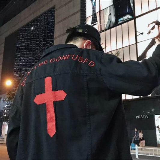 Embroidered denim jacket - Mubimart
