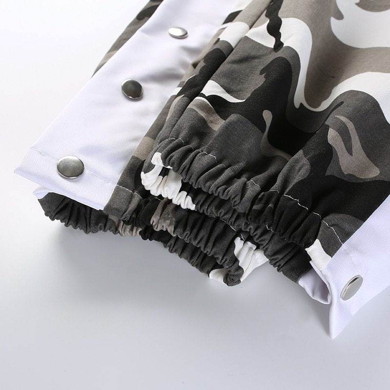 CAMO JOGGER BUTTON UP PANTS - Mubimart