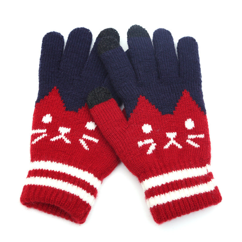 Paar Strickhandschuhe Touchscreen Handschuhe