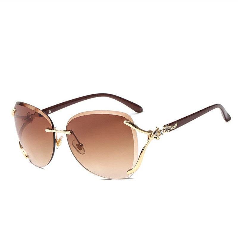 Pink Foxes Rhinestone Oversized Sunglasses - Mubimart