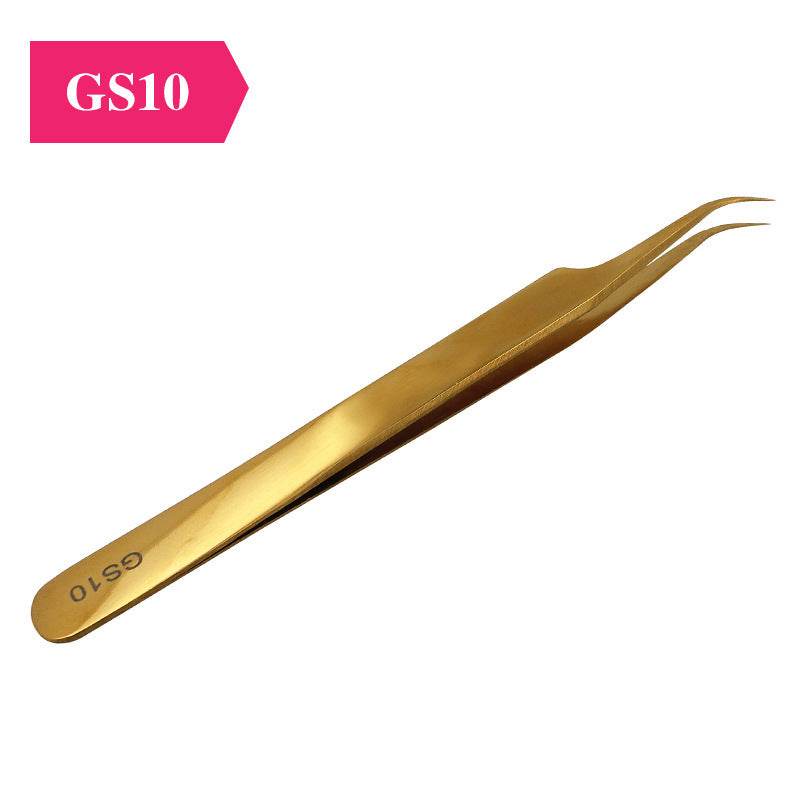 Gold Plated Eyelash Extension Tweezers Eyelash Tool - Mubimart