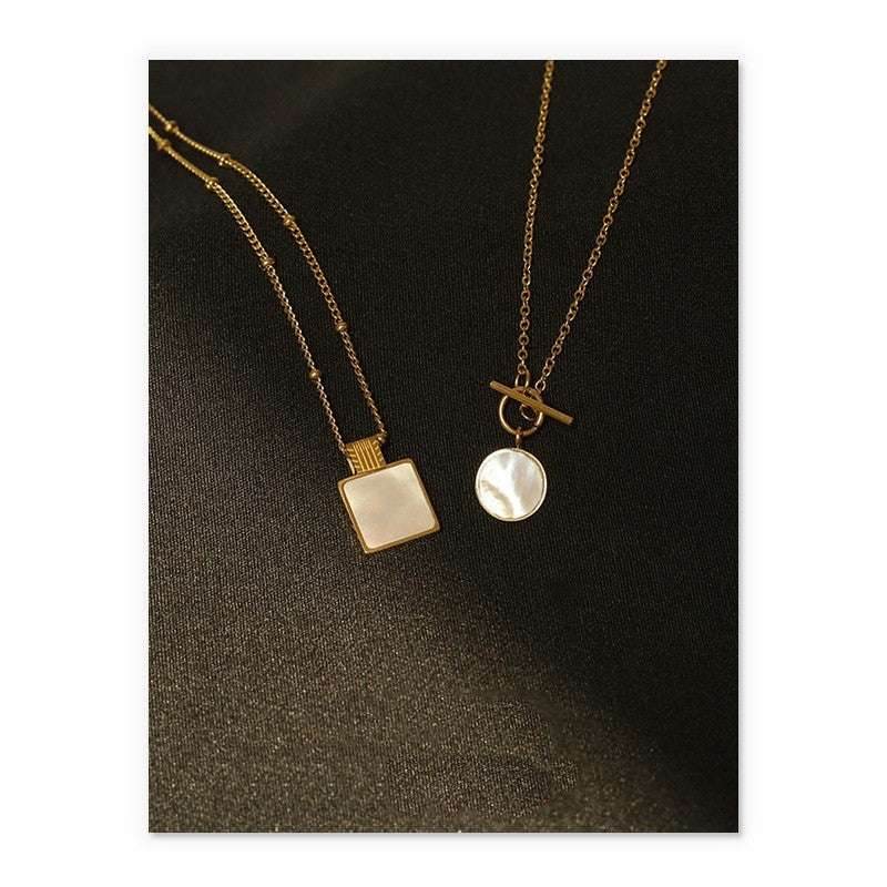 Natural shell clavicle chain necklace women - Mubimart