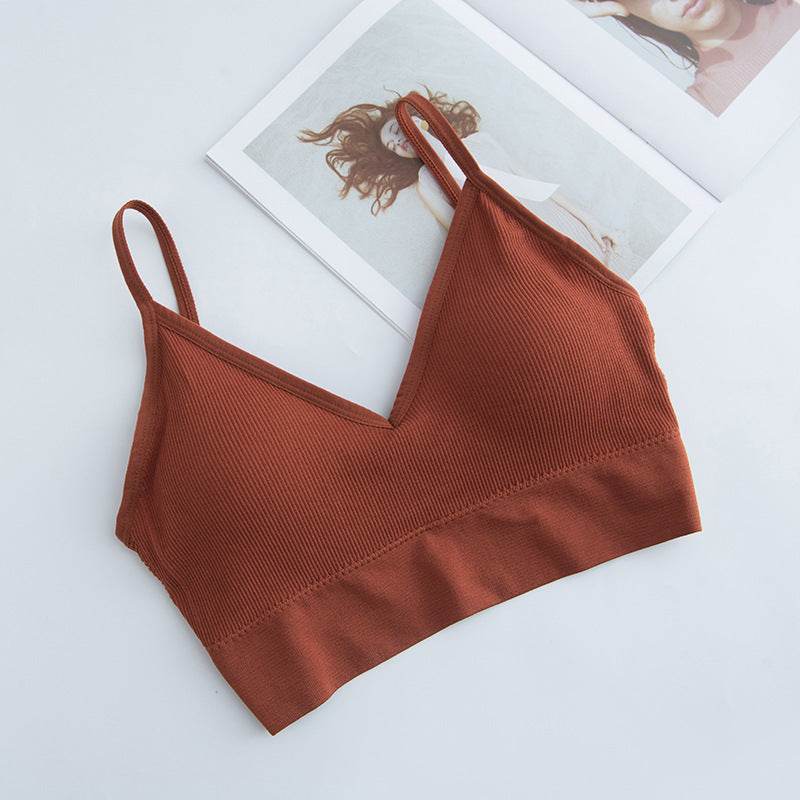 U Back Sports Bra for Women,Wirefree Padded Athletic Vest,Gym Fitness Running Yoga Sport Tops,Seamless Sports Bra Top - Mubimart