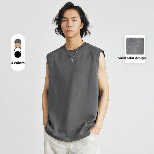 Double-sided Cotton Vest Fitness Exercise Sleeveless Undershirt - Mubimart