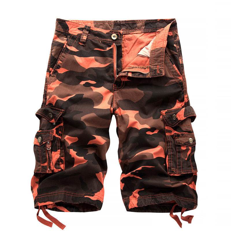 Camo Printed Knee Length Cargo Shorts - Mubimart